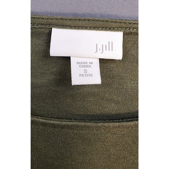 J Jill Top Womens Small Green Knit Tunic Shoulder Buttons 3/4 Sleeve Casual Soft - Picture 2 of 12